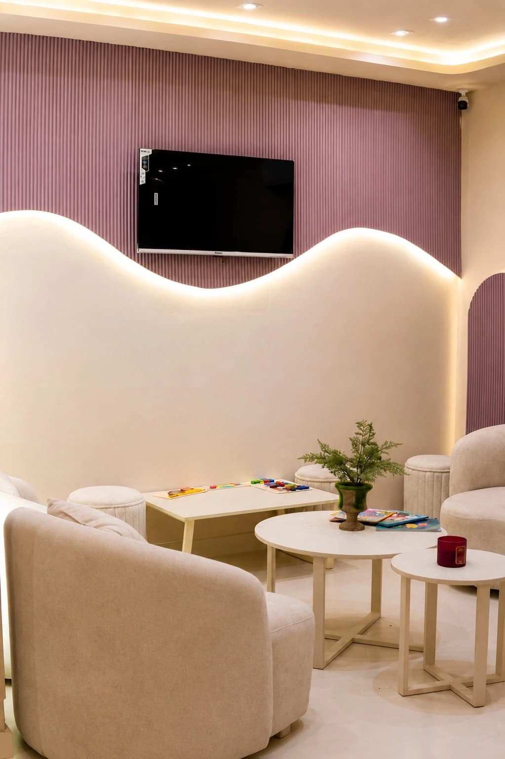 Comfortable waiting lounge at The Smile Lounge